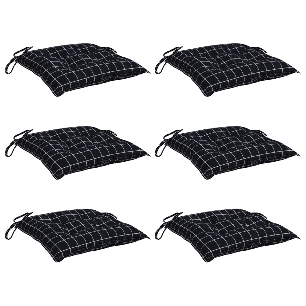 VIDAXL -Stuhlkissen 6 STEDRANGEMENT MUBER 40x40x7 cm Stoff schwarz