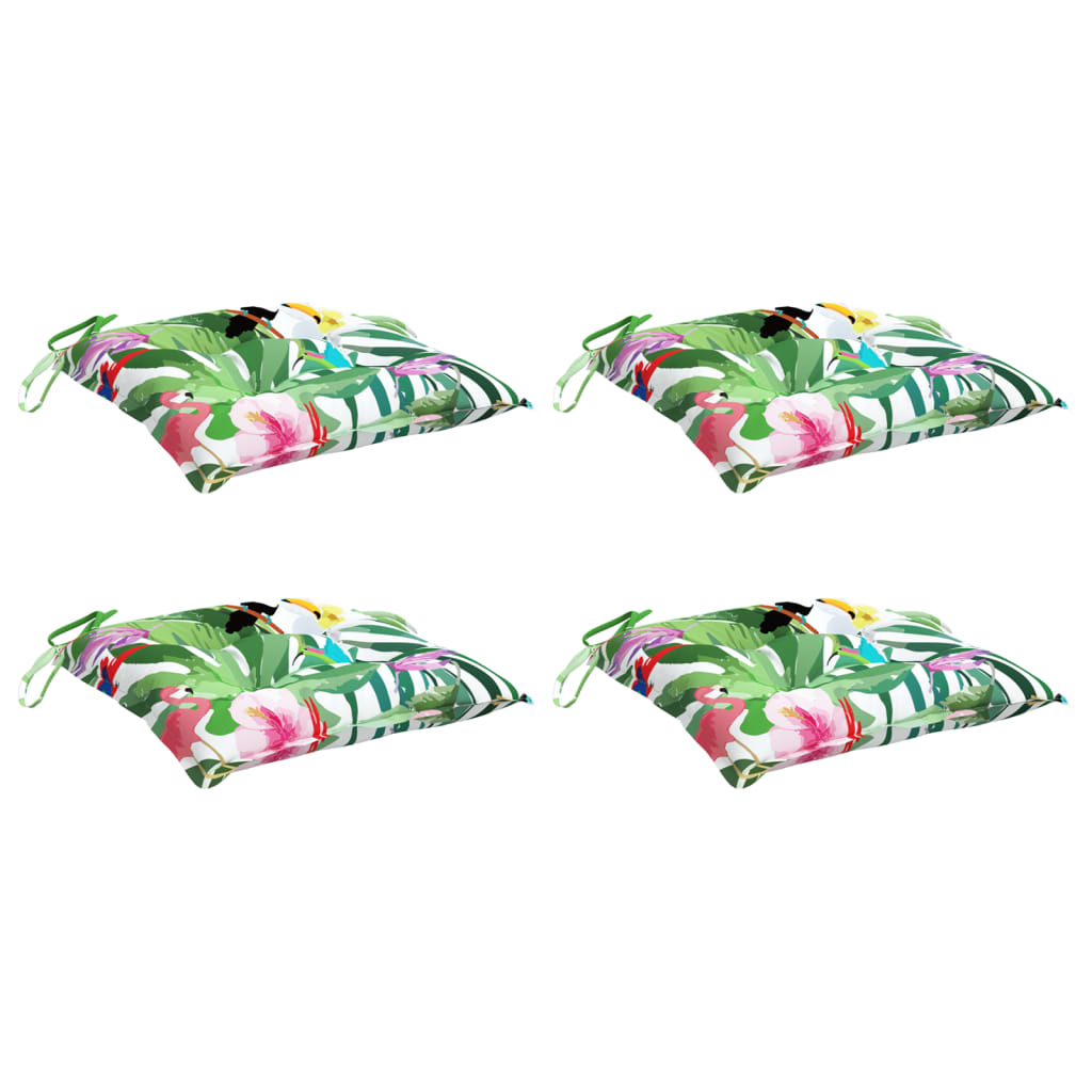 VidaXL Stuhlkissen 4 Stück 40x40x7 cm Stoff mehrfarbig