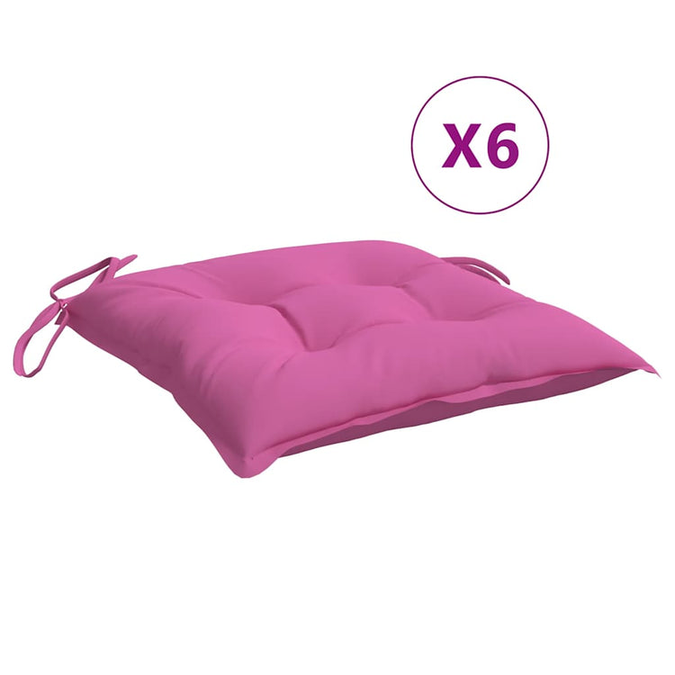 VIDAXL -Stuhlkissen 6 PCs 40x40x7 cm Stoff rosa