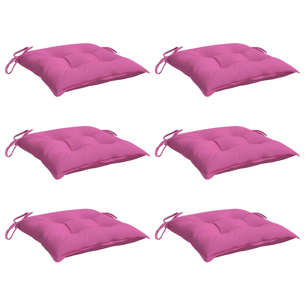 VIDAXL -Stuhlkissen 6 PCs 40x40x7 cm Stoff rosa