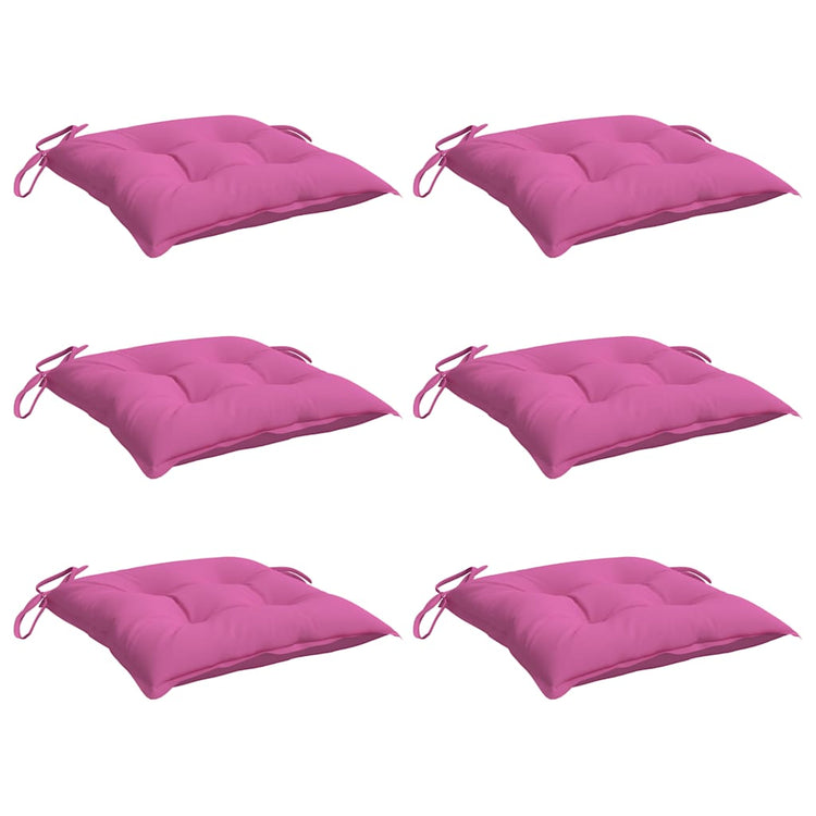 VIDAXL -Stuhlkissen 6 PCs 40x40x7 cm Stoff rosa
