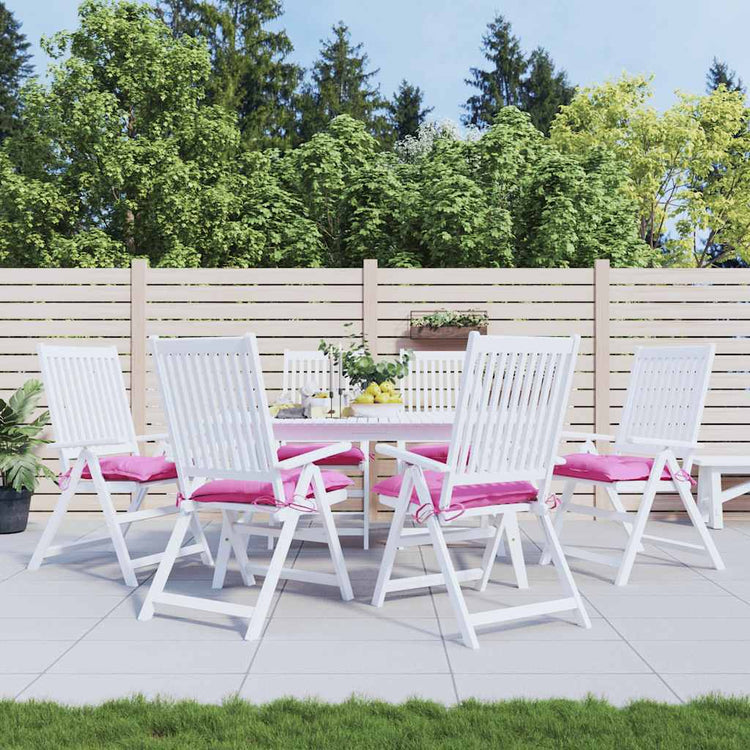VIDAXL -Stuhlkissen 6 PCs 40x40x7 cm Stoff rosa