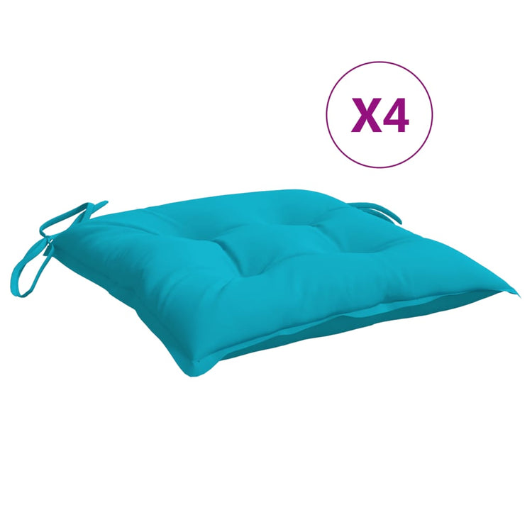 Vidaxl Stuhlkissen 4 ST 40x40x7 cm Stoff Türkis