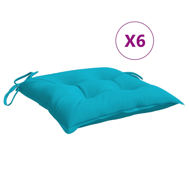 VIDAXL -Stuhlkissen 6 PCs 40x40x7 cm Stoff Türkis