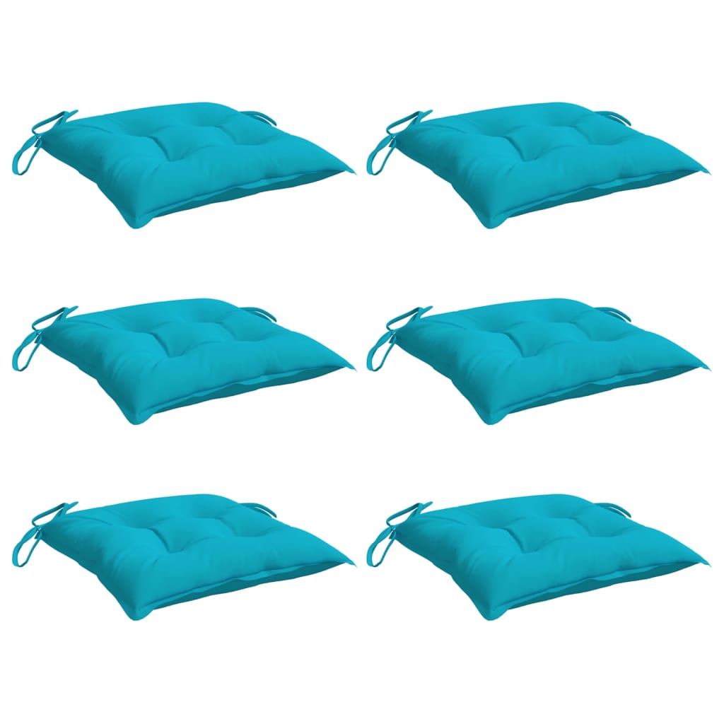 VIDAXL -Stuhlkissen 6 PCs 40x40x7 cm Stoff Türkis