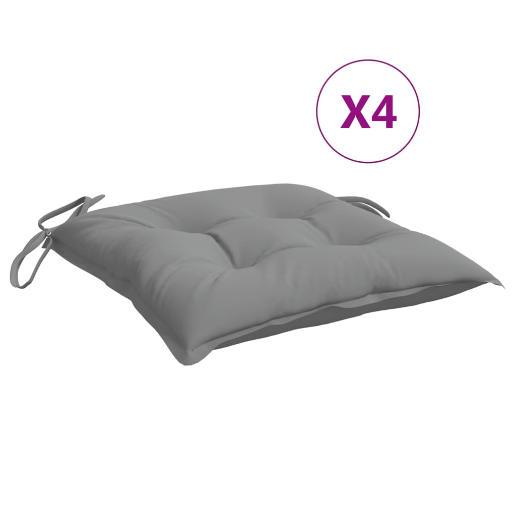 Vidaxl Stuhlkissen 4 ST 50x50x7 cm Oxford Stoff grau