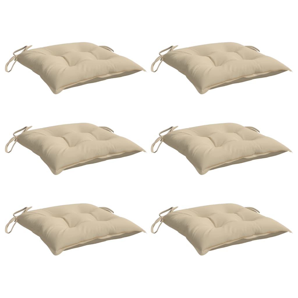 Vidaxl Palettenkissen 6 ST 50x50x7 cm Oxford Stoff Beige