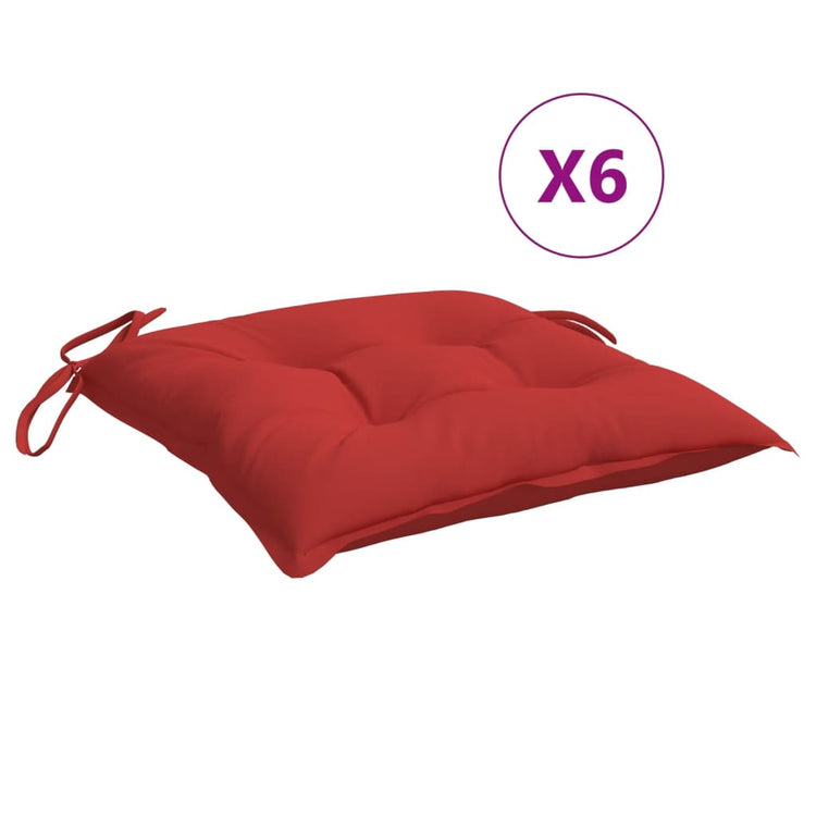 Vidaxl Palettenkissen 6 ST 50x50x7 cm Oxford Stoff rot
