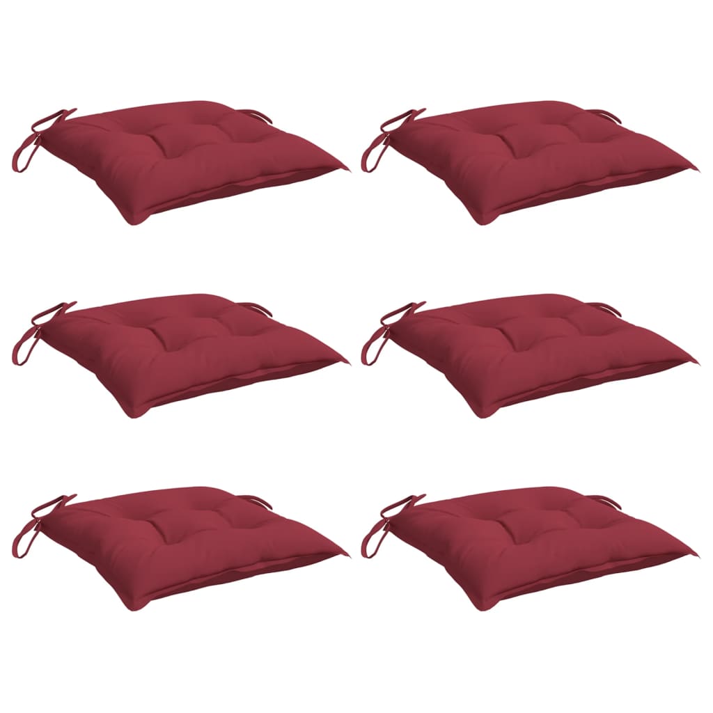 Vidaxl Palettenkissen 6 ST 50x50x7 cm Oxford Stoff Wein rot