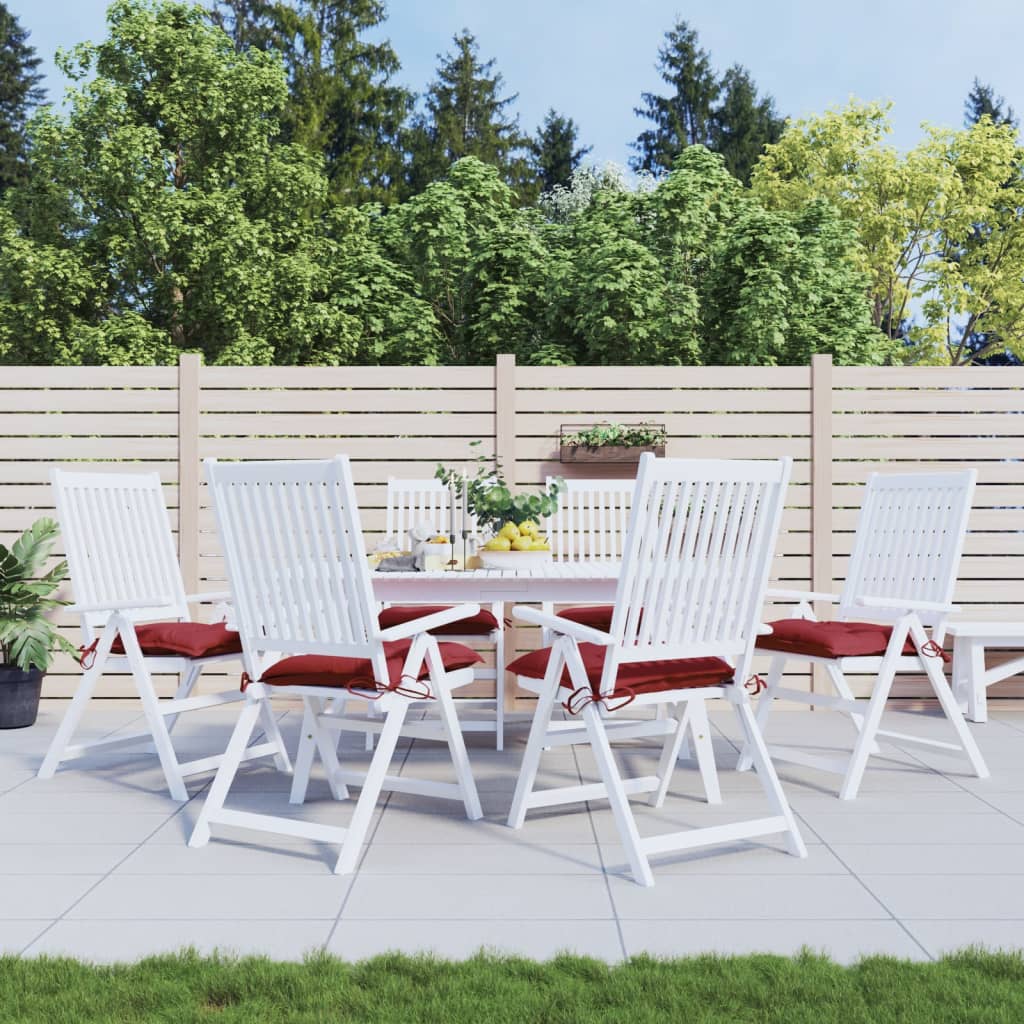 Vidaxl Palettenkissen 6 ST 50x50x7 cm Oxford Stoff Wein rot