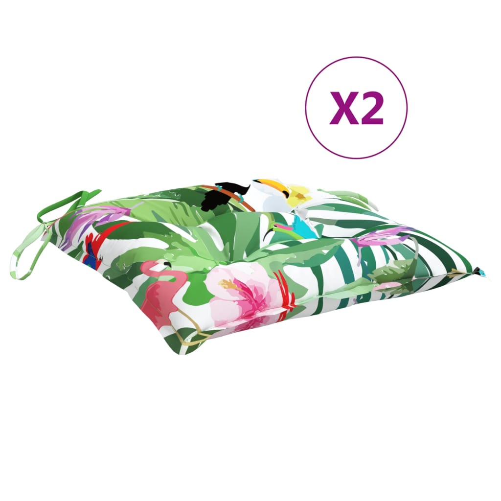 Vidaxl -Stuhlkissen 2 ST 50x50x7 cm Stoff Multi -Colored