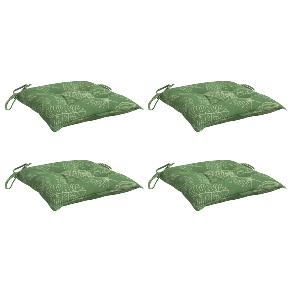 VIDAXL -Stuhlkissen 4 Stcs Blattmuster 50x50x7 cm Stoff