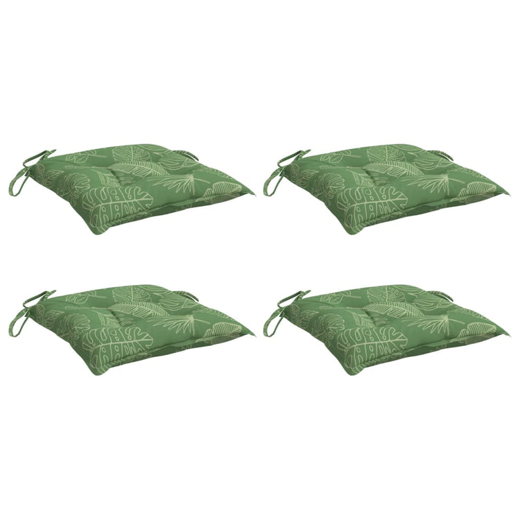 VIDAXL -Stuhlkissen 4 Stcs Blattmuster 50x50x7 cm Stoff