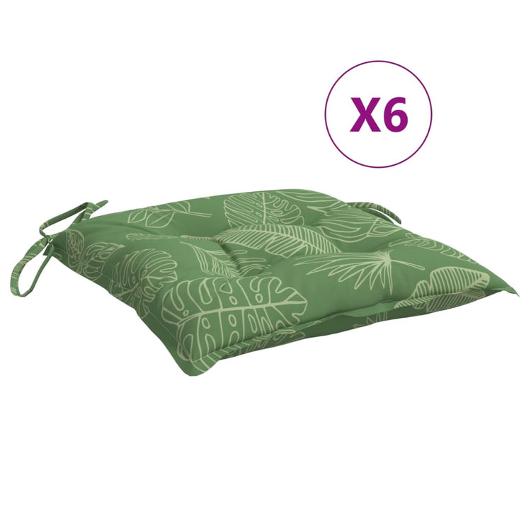 VIDAXL -Stuhlkissen 6 Stcs Blattmuster 50x50x7 cm Stoff
