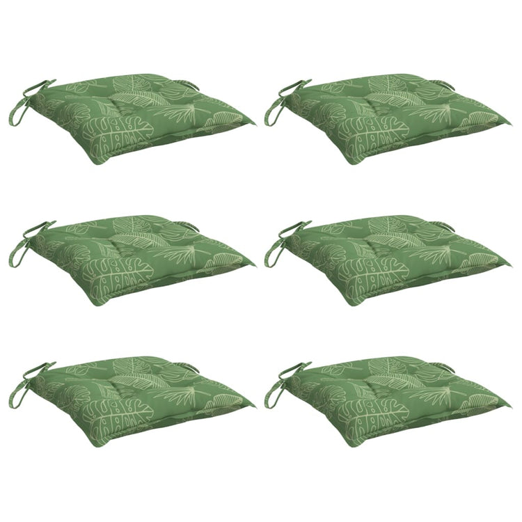 VIDAXL -Stuhlkissen 6 Stcs Blattmuster 50x50x7 cm Stoff