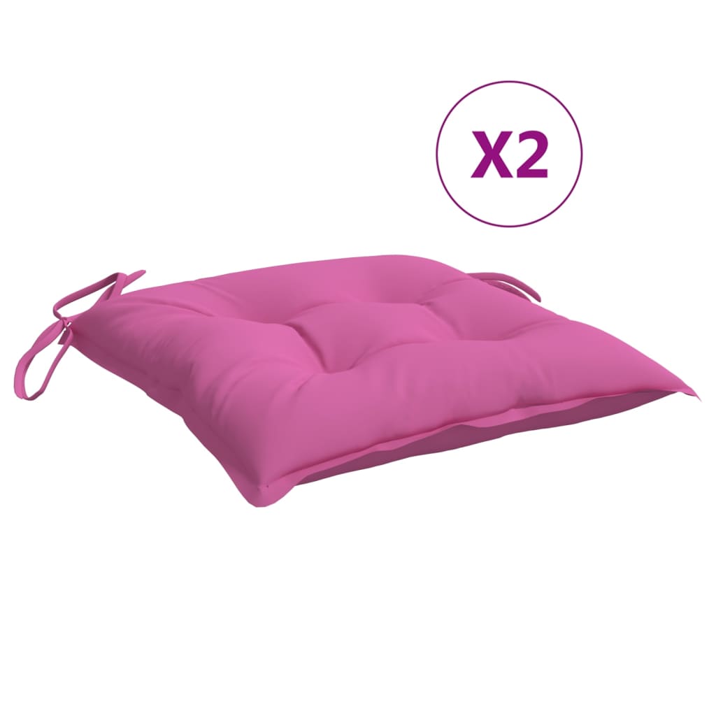Vidaxl Stuhlkissen 2 ST 50x50x7 cm Oxford Stoff rosa