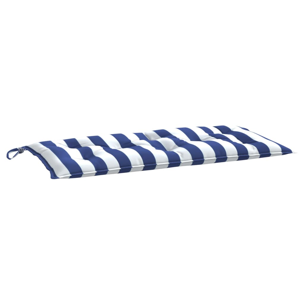 Vidaxl Gartenbank Kissen 100x50x7 cm Stoff weiß und blau