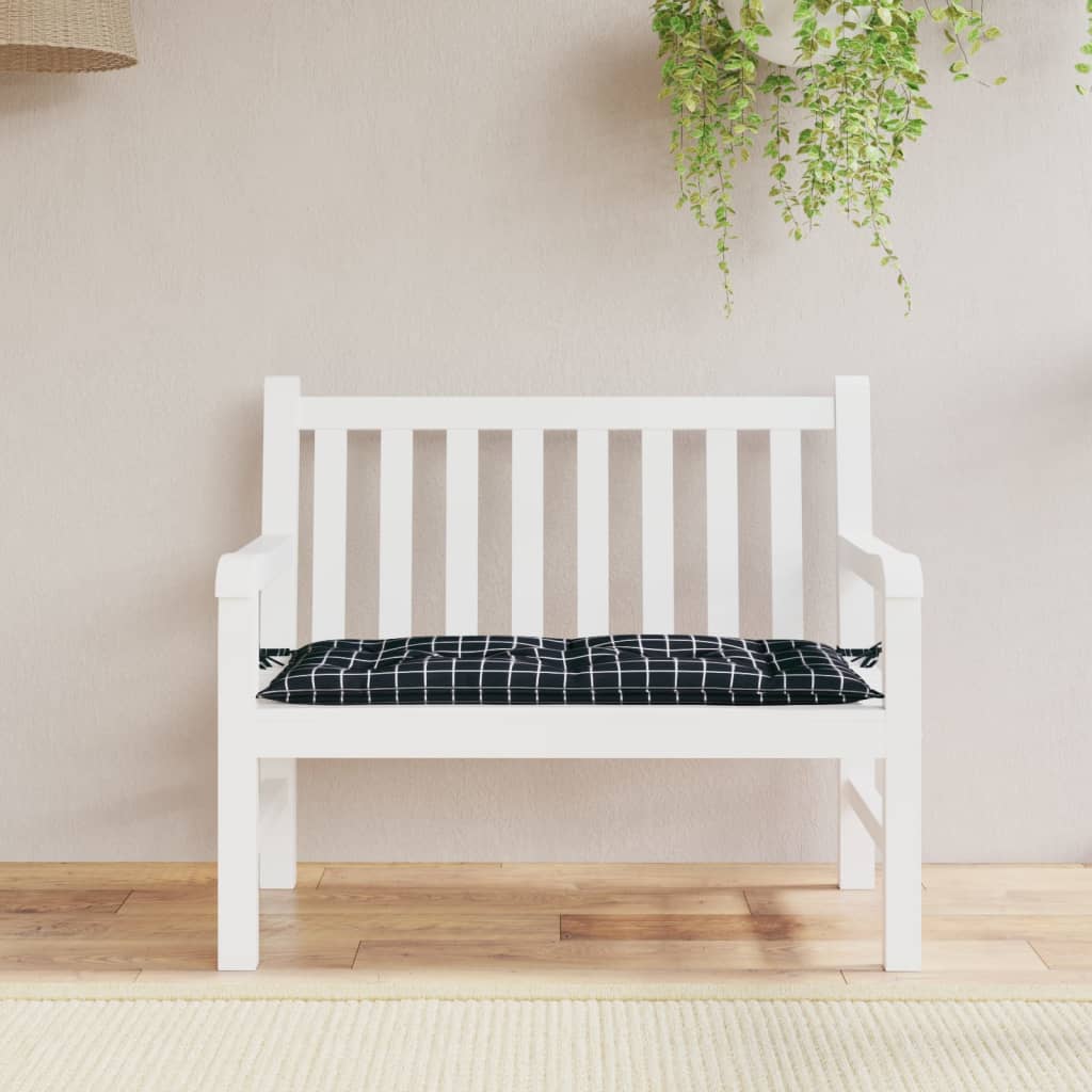 Vidaxl Gartenbank Kissen 180x50x7 cm Oxford Stoff Diamond Muster Schwarz