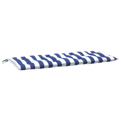 Vidaxl Gartenbank Kissen gestreift 120 x 50 x 7 cm Stoff weiß und blau