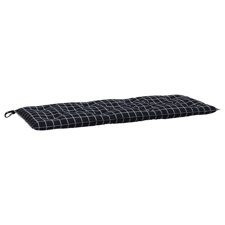 Vidaxl Gartenbank Kissen Checker Muster 120x50x7 cm Stoff schwarz