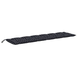 Vidaxl Gartenbank Kissen 150x50x7 cm Oxford Stoff Diamond Muster Schwarz - afbeelding 2