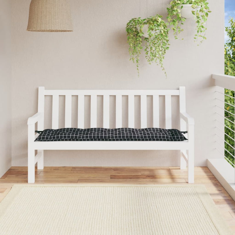 Vidaxl Gartenbank Kissen 150x50x7 cm Oxford Stoff Diamond Muster Schwarz
