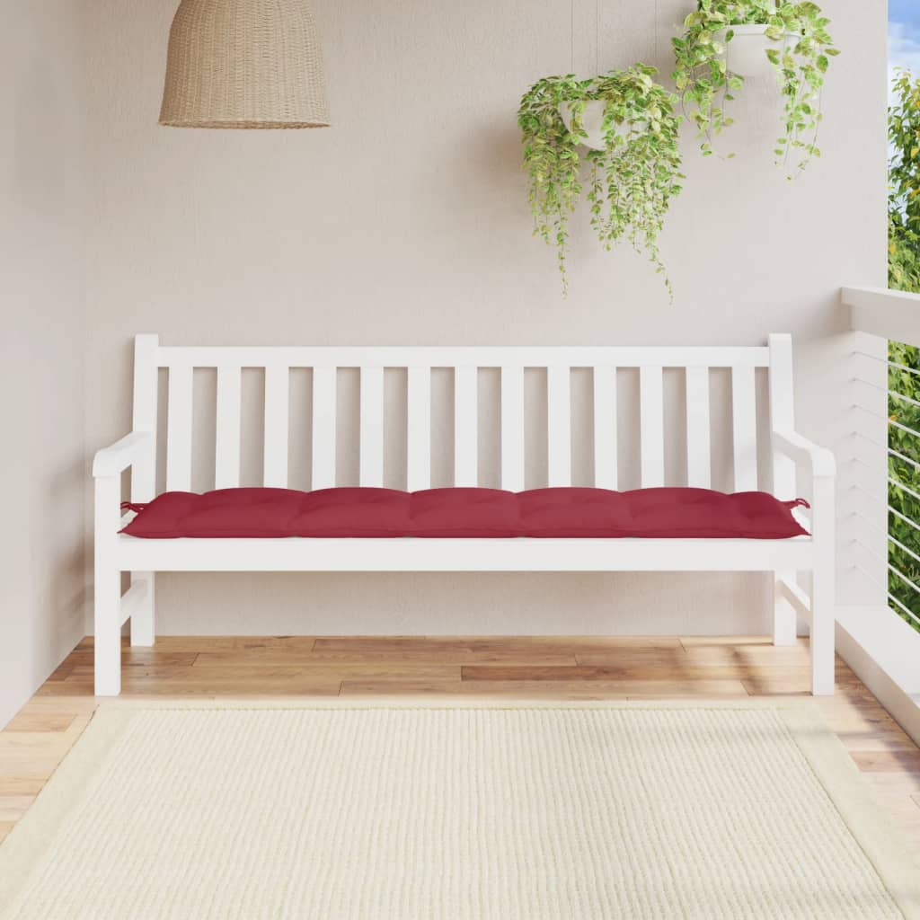 Vidaxl Gartenbank Kissen 180x50x7 cm Oxford Stoff Wein rot