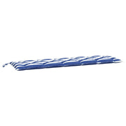Vidaxl Bank Kissen gestreift 180 x 50 x 7 cm Stoff weiß und blau - afbeelding 2