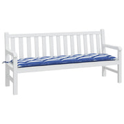 Vidaxl Bank Kissen gestreift 180 x 50 x 7 cm Stoff weiß und blau - afbeelding 3