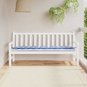 Vidaxl Bank Kissen gestreift 180 x 50 x 7 cm Stoff weiß und blau - afbeelding 1