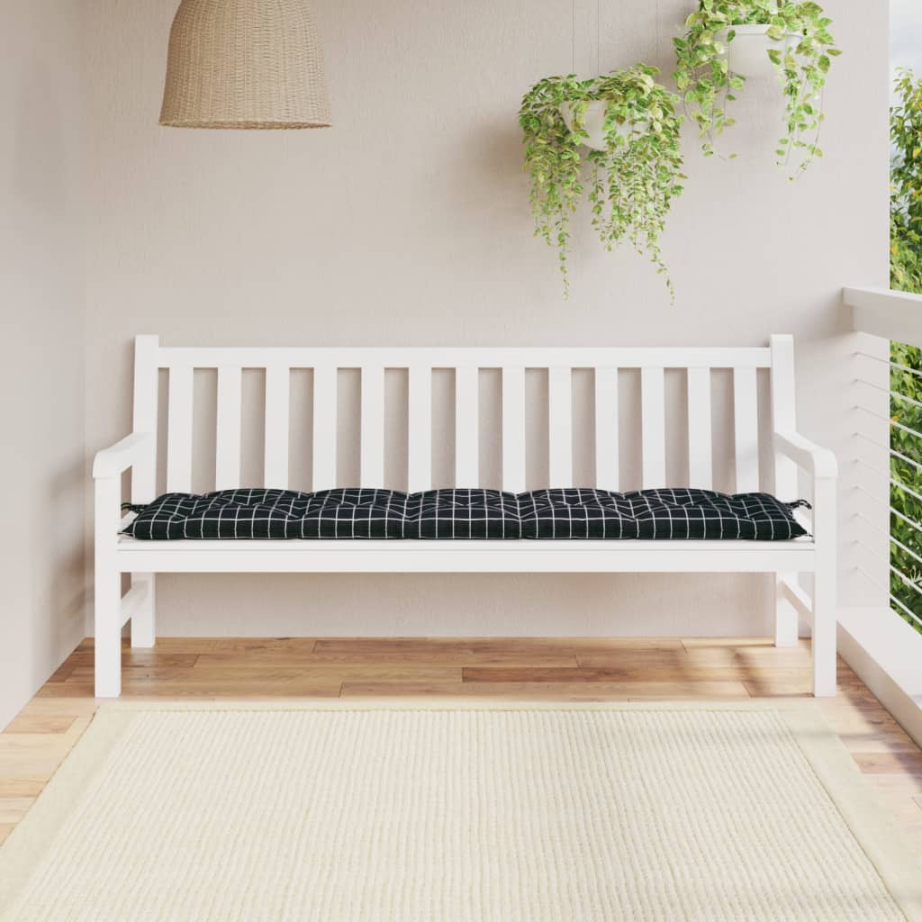Vidaxl Gartenbank Kissen 180x50x7 cm Oxford Stoff Diamond Muster Schwarz