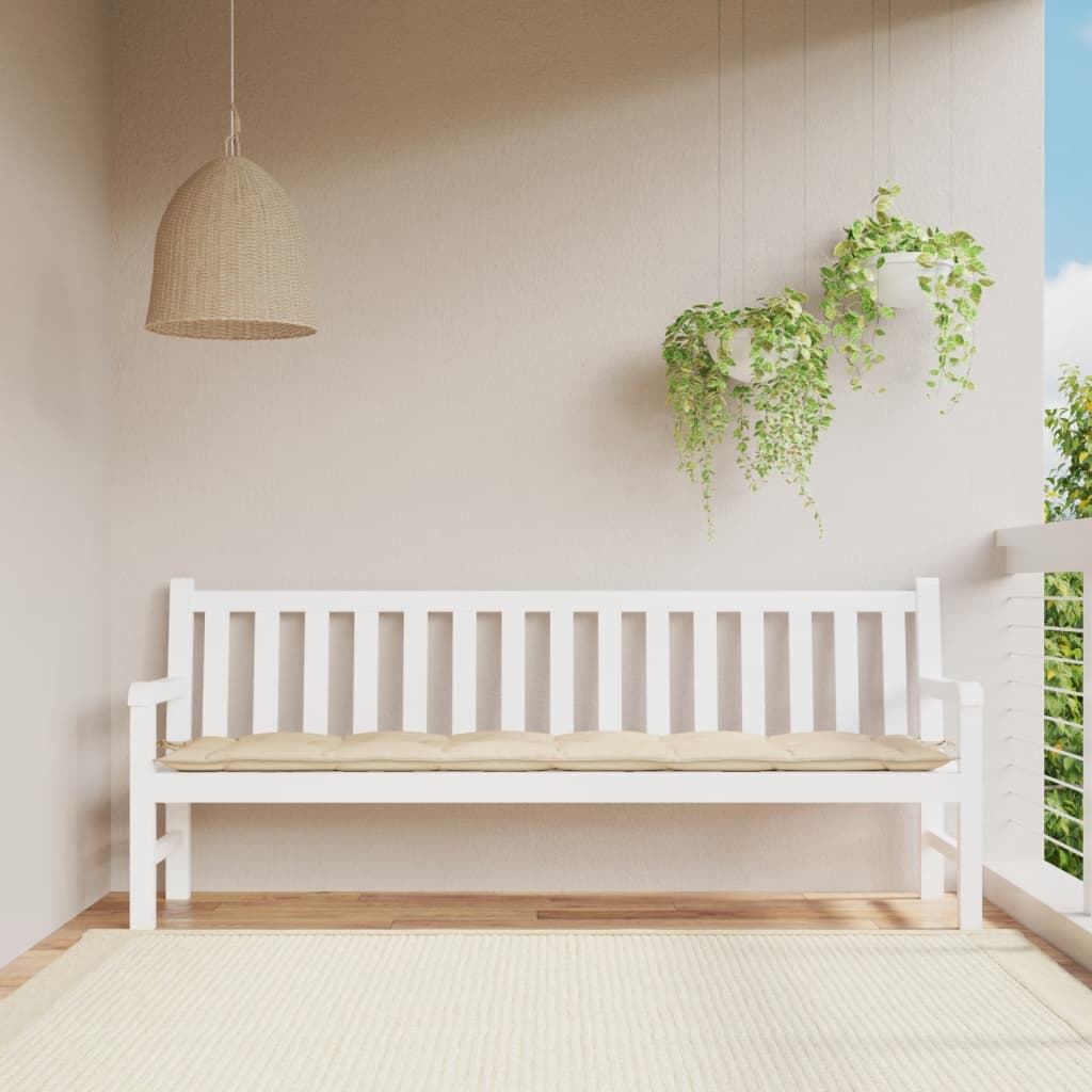 Vidaxl Garden Bench Kissen 200x50x7 cm Oxford Stoff Beige