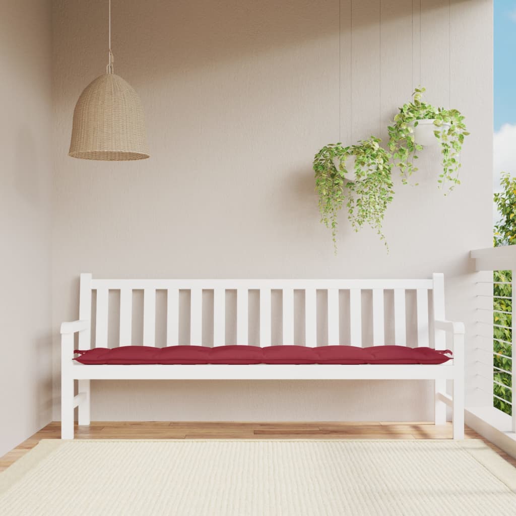 Vidaxl Garden Bench Kissen 200x50x7 cm Oxford Stoff Wein rot
