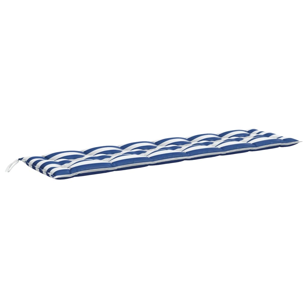 Vidaxl Gartenbank Kissen gestreift 200x50x7 cm Stoff weiß und blau