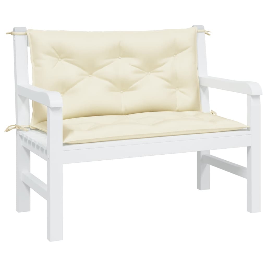 Vidaxl Gartenbankkissen 2 Stcs 100x50x7 cm Oxford Stoff Crème -Colored