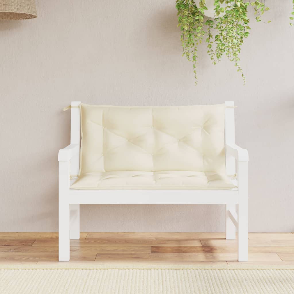 Vidaxl Gartenbankkissen 2 Stcs 100x50x7 cm Oxford Stoff Crème -Colored