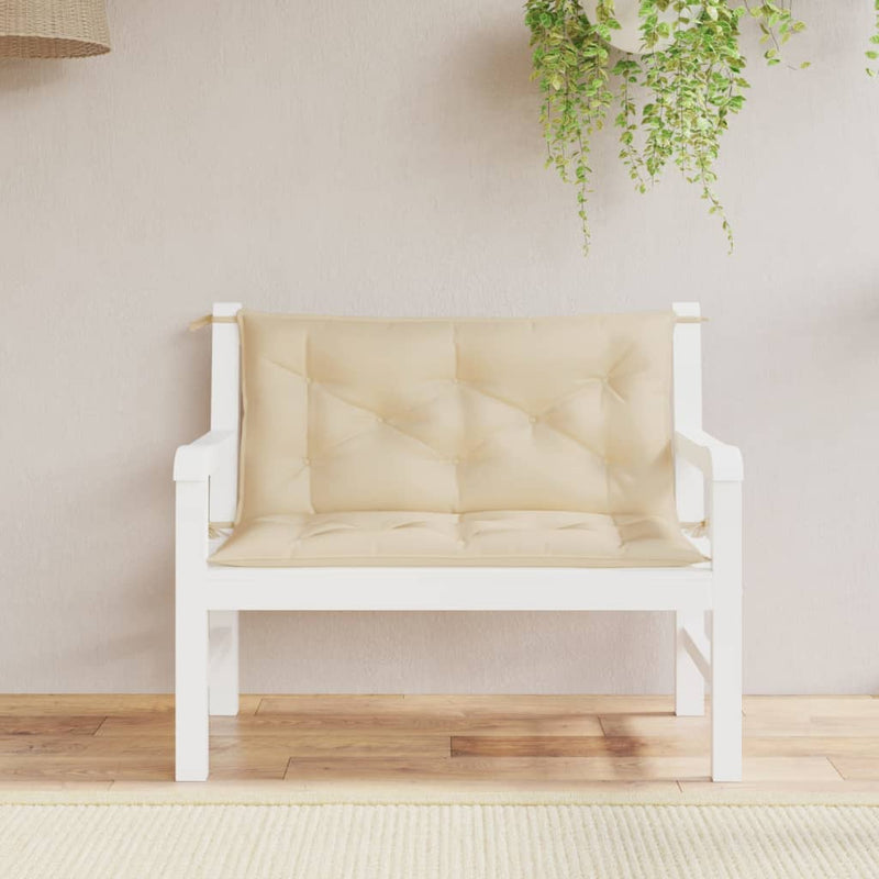 Vidaxl Gartenbankkissen 2 Stcs 100x50x7 cm Oxford Stoff Beige