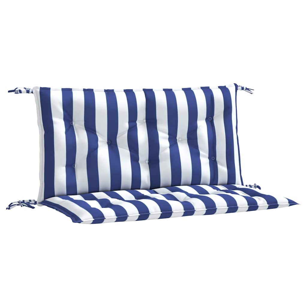 Vidaxl Gartenbank Kissen 2 ST gestreift 100x50x7 cm Stoff weiß und blau