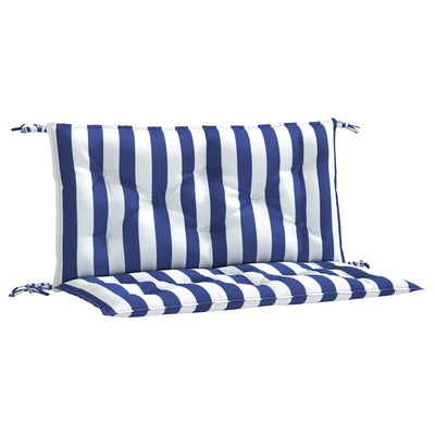 Vidaxl Gartenbank Kissen 2 ST gestreift 100x50x7 cm Stoff weiß und blau