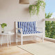 Vidaxl Gartenbank Kissen 2 ST gestreift 100x50x7 cm Stoff weiß und blau