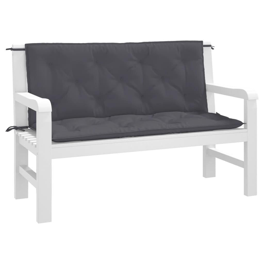 Vidaxl Garden Bench Pishions 2 Stcs 120x50x7 cm Oxford Stoffanthrazitfarbe