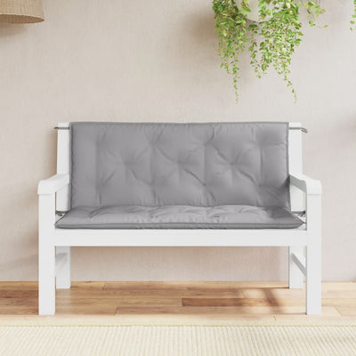 Vidaxl Garden Bench Pushions 2 Stcs 120x50x7 cm Oxford Stoff grau