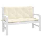 Vidaxl Garden Bench Pishions 2 Stcs 120x50x7 cm Oxford Stoff Crèmewit - afbeelding 3