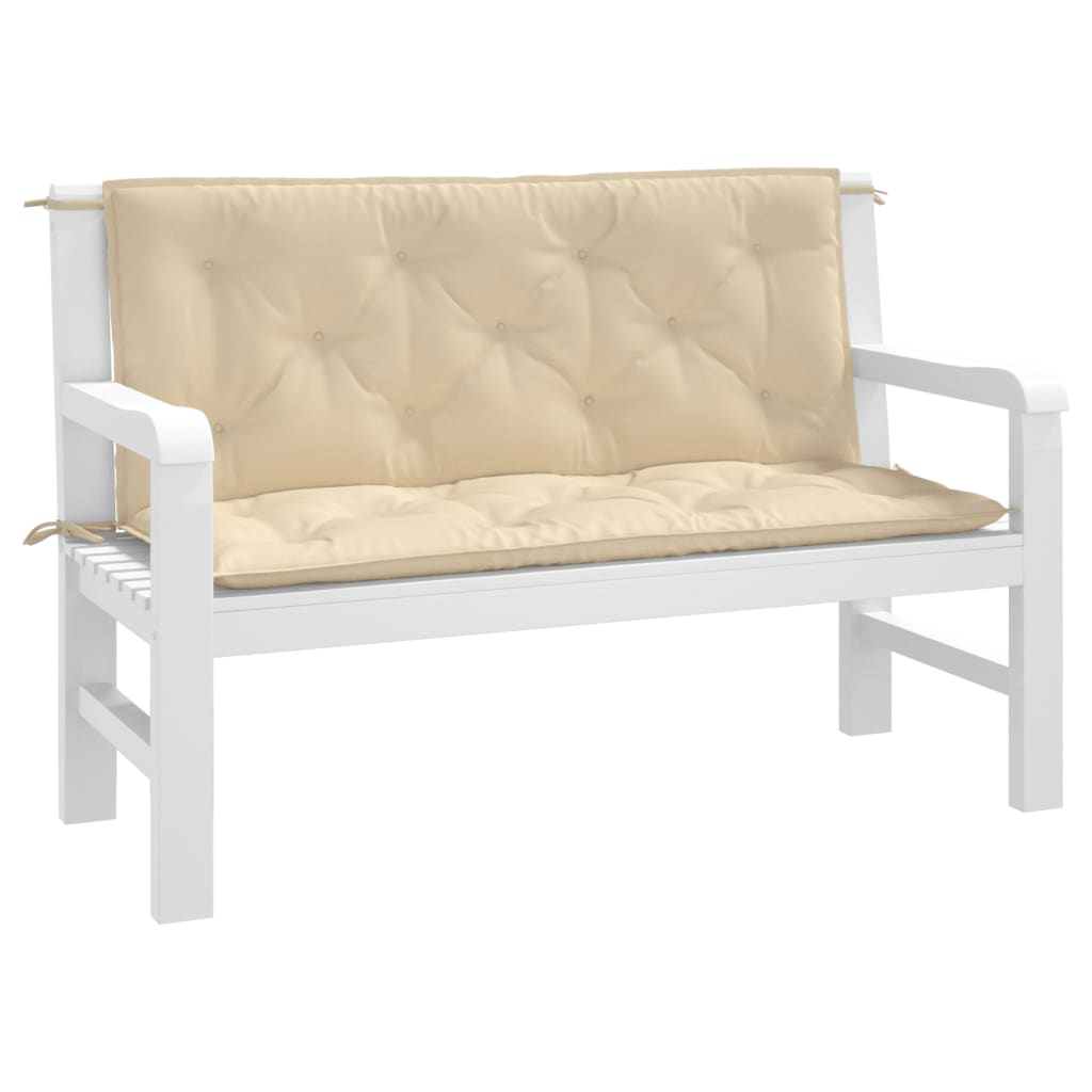 Vidaxl Garden Bench Pushions 2 Stcs 120x50x7 cm Oxford Stoff Beige