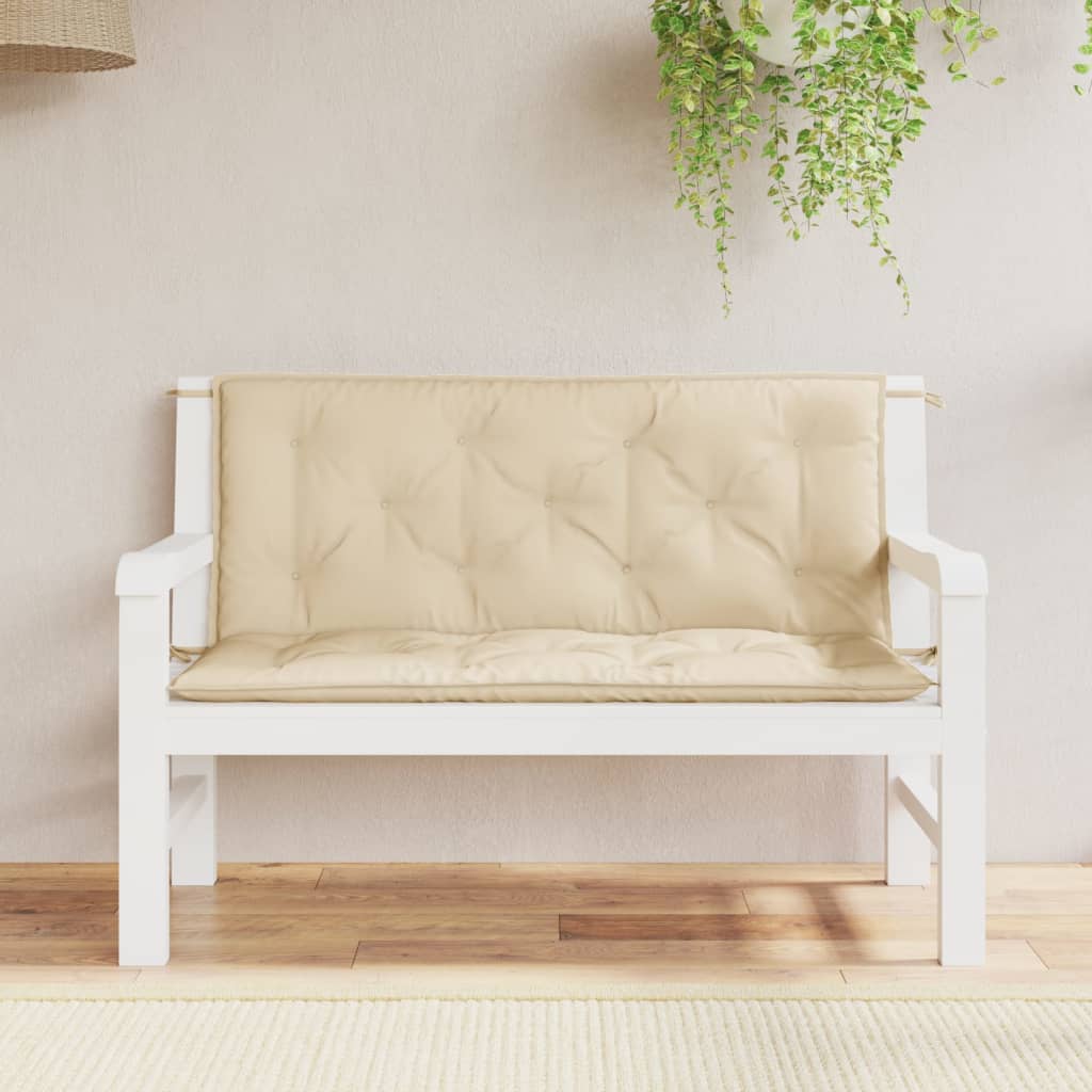 Vidaxl Garden Bench Pushions 2 Stcs 120x50x7 cm Oxford Stoff Beige