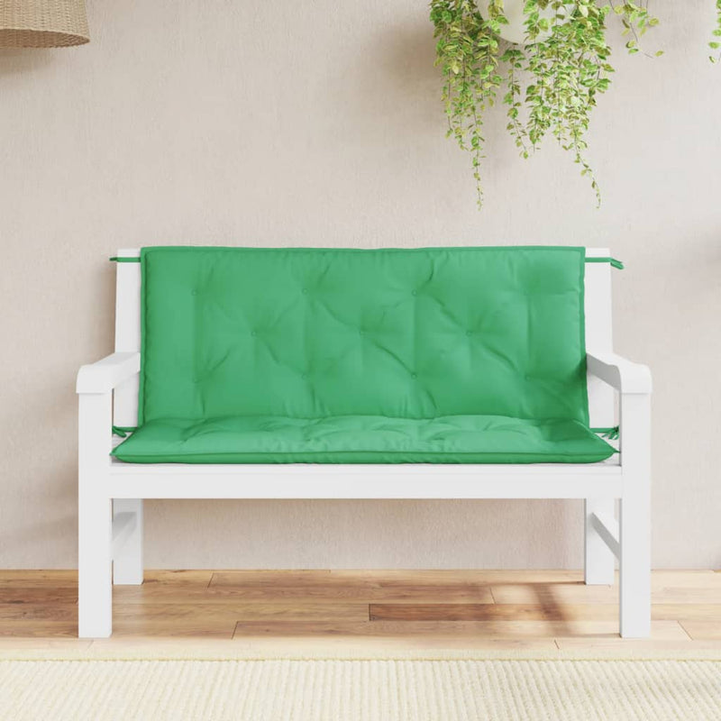 Vidaxl Gartenbankkissen 2 Stcs 120x50x7 cm Oxford Fabric Green