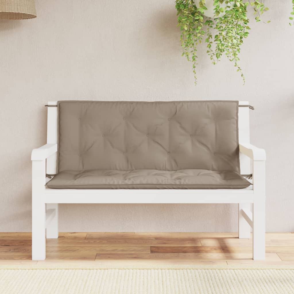 Vidaxl Gartenbankkissen 2 Stcs 120x50x7 cm Oxford Stofftaupe