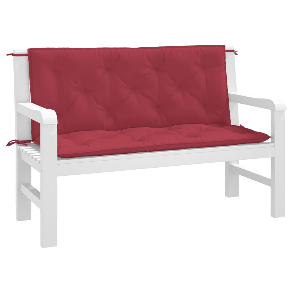Vidaxl Gartenbank Kissen 2 Stcs 120x50x7 cm Oxford Stoff Wein rot