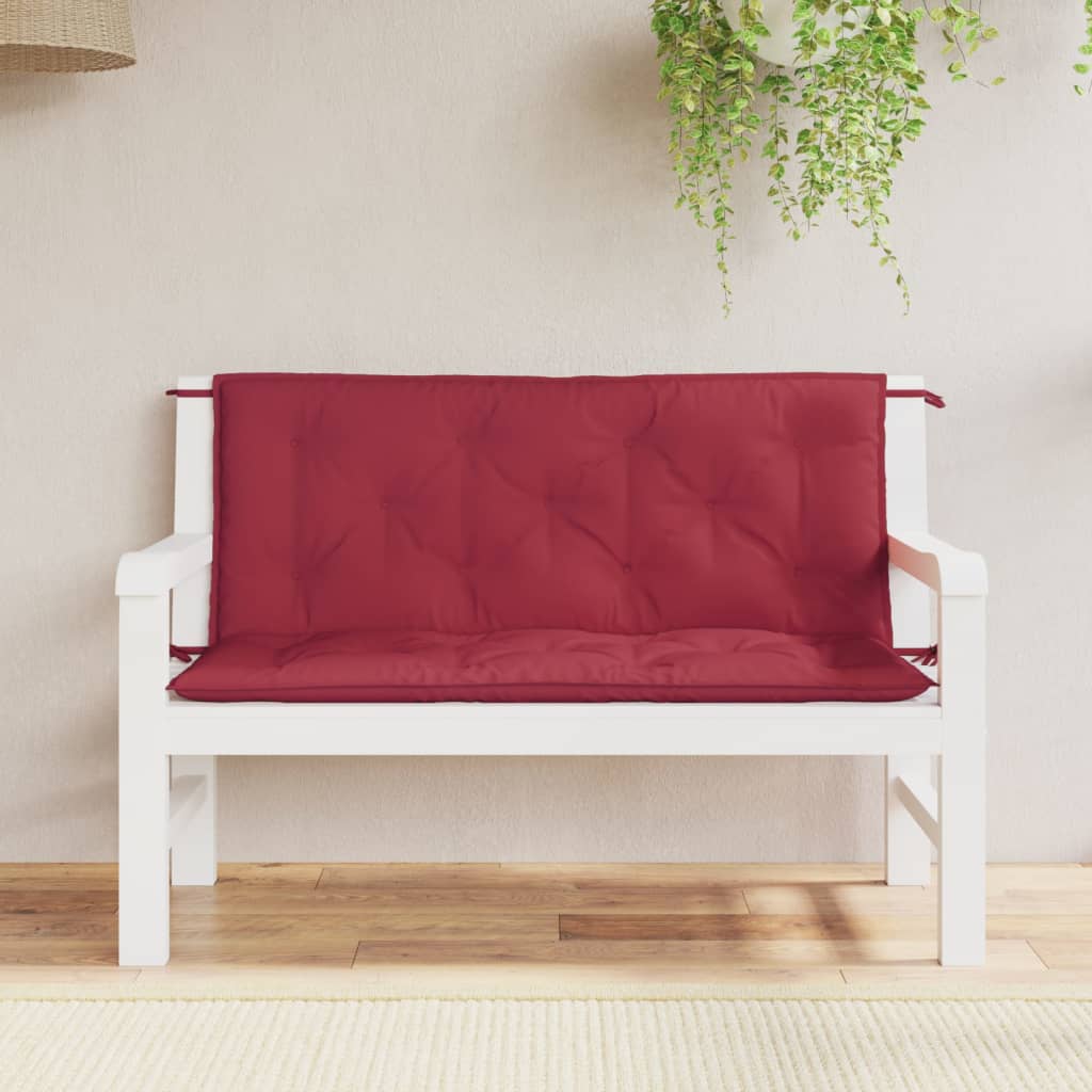 Vidaxl Gartenbank Kissen 2 Stcs 120x50x7 cm Oxford Stoff Wein rot