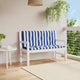 Vidaxl Gartenbank Kissen 2 ST gestreift 120x50x7 cm Stoff weiß und blau